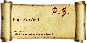 Pap Zaránd névjegykártya